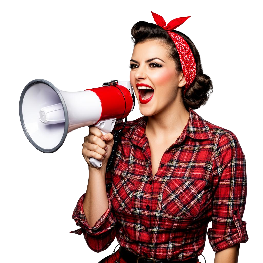 Bold marketing — woman with megaphone